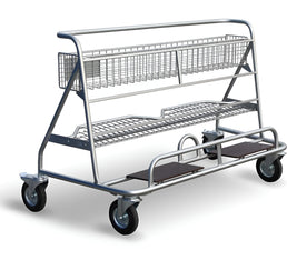 Wózek transportowy WP4 z koszem i półką do obsługi materiałów arkuszowych