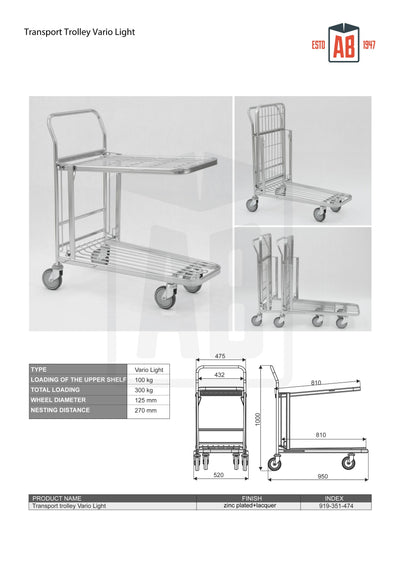 Wózek transportowy Vario Light – Lekki wózek do codziennego użytku