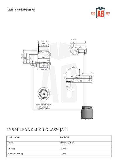 125ml Słoik na jedzenie z panelem