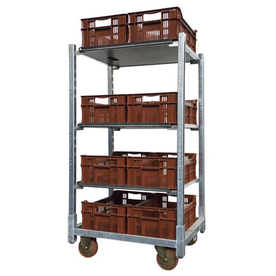 Duński wózek roślinny z 3 regulowanymi półkami – 715x565x1250mm, stalowa rama ocynkowana