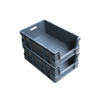 Euro Plastikowy Pojemnik Stacking – 600x400x230mm – 45L – Otwierany z Przodu – Wzmocniona Podstawa