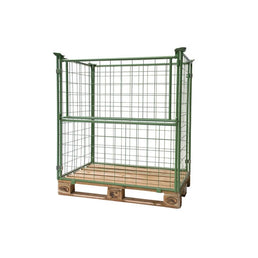 Składany druciany klatka na paletę – 1200x800x1200mm – Zielony – Konwerter palet euro