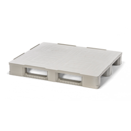 Paleta plastikowa - 1200x1000x160mm - Recyklingowany PP, Zamknięta powierzchnia, 3 podkładki