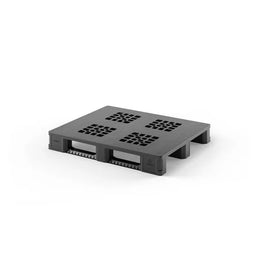 Paleta plastikowa - 1200x1000x160mm - Recyklingowany PP, Otwarty pokład, 3 listwy