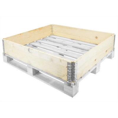 Drewniana obręcz paletowa – 1200x1000x200mm – Nowa – Składana z 4 ocynkowanymi zawiasami – Suszona w piecu i zgodna z ISPM15 – Gotowa do eksportu