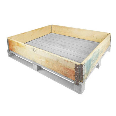 Drewniana obręcz paletowa – 1200x1000x200mm – Używana – Składana z 4 zawiasami – Stosowana ściana paletowa
