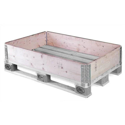Drewniana obręcz paletowa – 1200x800mm – Używana – Składana i stakowalna z 4 zawiasami