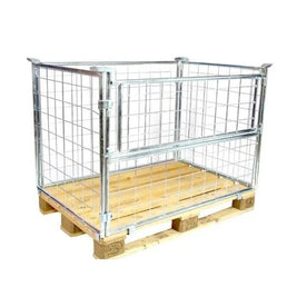 Klatka z ocynkowanej stali na paletę – 1200x800x1200mm – Składany metalowy konwerter