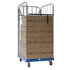 Kontener na rolkach dwustronny – 810x720x1620mm, ocynkowany z plastikową podstawą, 500kg pojemności