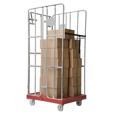 3-stronny klatka rolkowa – 810x680x1680mm, ocynkowana ogniowo z paskiem i plastikową podstawą