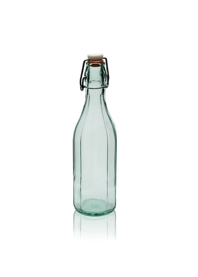 500ml Pół Flint Facetowana Butelka Costolata z Zaworem Huśtawki