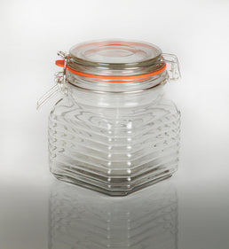 800ml Słoik szklany Ribbed Kilnclip