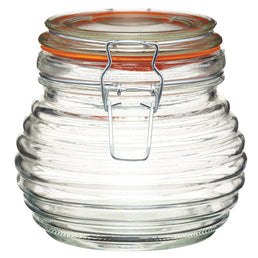 650ml Słoik szklany Beehive Kilnclip z rowkami
