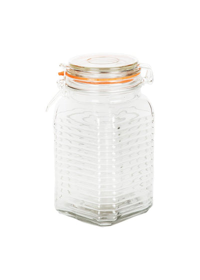 1300ml Słoik szklany Ribbed Kilnclip