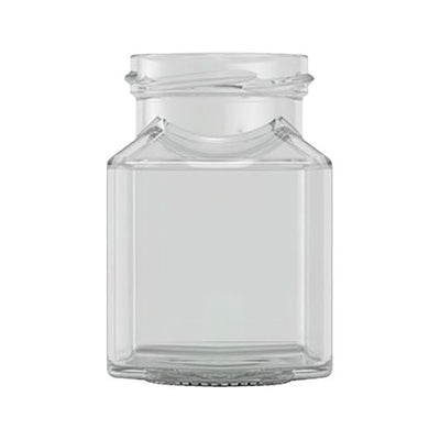 200ml Clear Square Jam Jar – Glass Food Jar