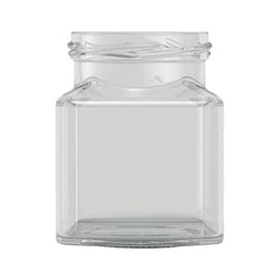 200gm Square Jam Jar (282ml) – Clear Glass Food Jar