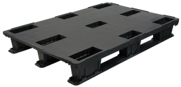 Heavy Duty Plastic Euro Pallet 1200 x 800 x 175mm with 3 Runners – Closed Deck | 1200kg Dynamic Load