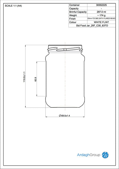 298ml Słoik Szklany Flint do Żywności - Ardagh