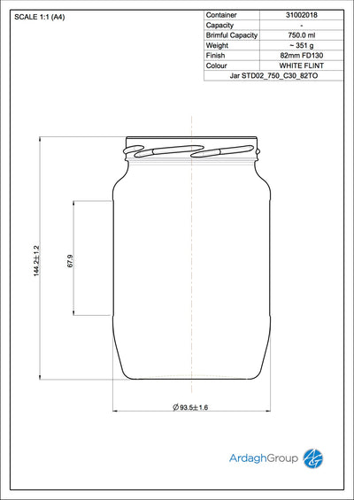 Słoik do przechowywania 750ml - Ardagh