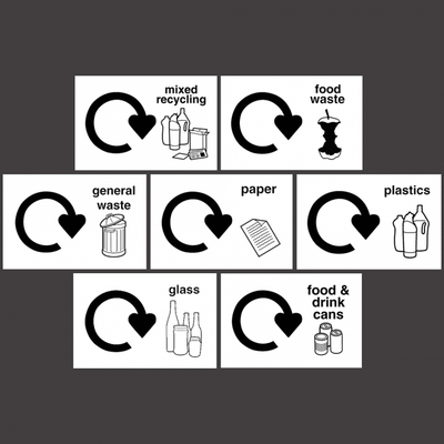 65 Litre Recycling Bin Set of 3 - Waste Sorting Station