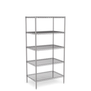 Stainless Steel Wire Shelving – Static Unit 1800mm High, 5 Tier, Catering & Hospital Grade
