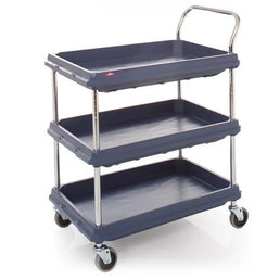 3 Shelf Utility Trolley – Reinforced Waterproof Polymer with Chrome Frame