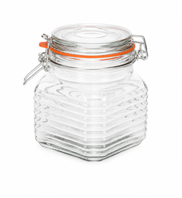 800ml Słoik szklany Ribbed Kilnclip