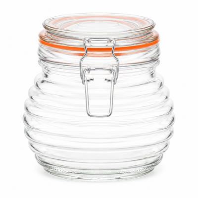 650ml Słoik szklany Beehive Kilnclip z rowkami