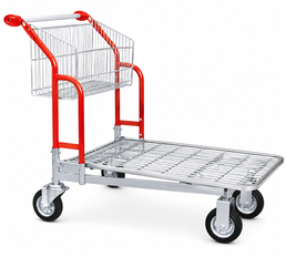 Wózek transportowy Vario 120 – Wózek z koszem stałym i platformą z drutu