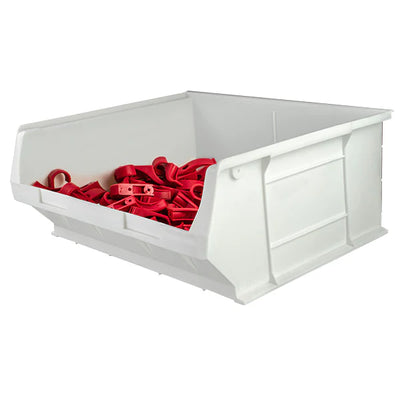 Antibacterial Small Parts Bins | White Hygiene-Safe Storage Containers