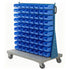 Mobile Small Parts Trolley with Bins | Louvred Panel Storage on Wheels