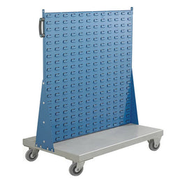 Mobile Small Parts Trolley | Louvred Panel Storage Unit on Wheels