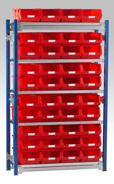 Single Starter Bay Shelving with Bin Kits | Freestanding Small Parts Storage