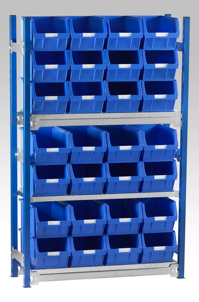 Single Starter Bay Shelving with Bin Kits | Freestanding Small Parts Storage