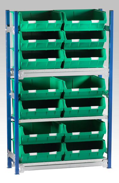 Single Starter Bay Shelving with Bin Kits | Freestanding Small Parts Storage