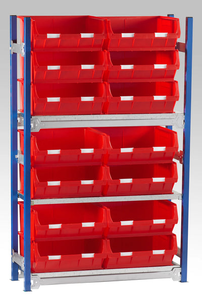 Single Starter Bay Shelving with Bin Kits | Freestanding Small Parts Storage