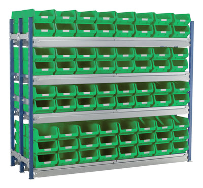 Double Longspan Starter Kits | Mild Steel Storage Shelving with Small Parts Bins