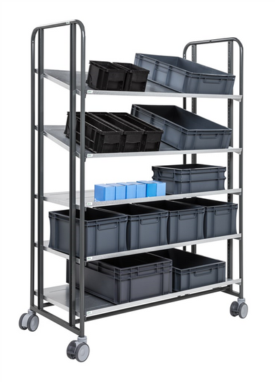 Series 168 Shelf Trolley – Adjustable Multi-Level Cart (1277 × 600 × 1850 mm)