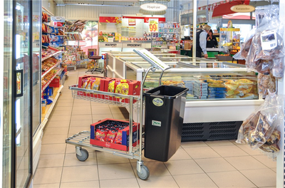 Stackable Shop Trolley with Fold-Up Basket – Multi-Purpose Storage Trolley | 100kg Shelf Capacity