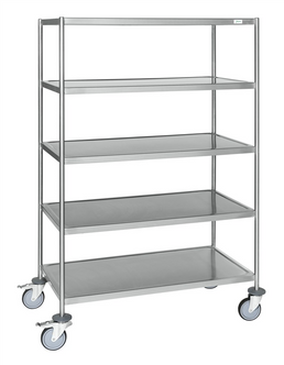 Fully Welded 5-Tier Stainless Steel Trolley (No Handles) – C3 (AISI 304) – 1075 × 575 × 1650 mm