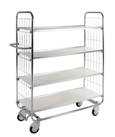 Series 8000 Shelving Trolley – Electrogalvanised with Central Lock – 250 kg Capacity (1195 × 470 × 1590 mm)