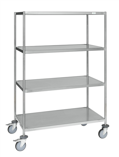 Fully Welded 4-Tier Stainless Steel Trolley – C3 (AISI 304) – 825 × 575 × 1650 mm