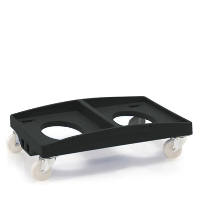 Double Euro Stacking Dolly | Heavy-Duty Food-Grade Plastic Trolley