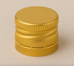 28x18mm Gold Aluminium ROPP Tamper-Evident Caps – Sleek & Secure