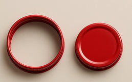 2-częściowa złota nakrętka Mason o średnicy 70 mm i element uszczelniający