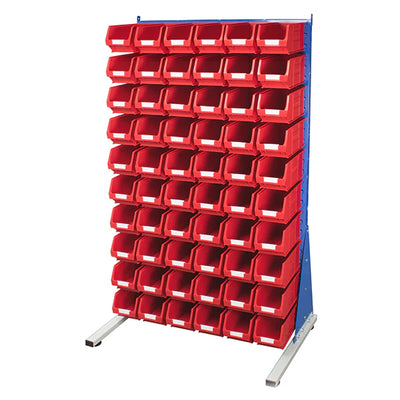 Free-Standing Louvred Panels with Bins | Single Sided Mild Steel Storage Unit