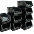 Recycled Black Semi-Open Fronted Containers | Eco-Friendly Small Parts Storage Bins