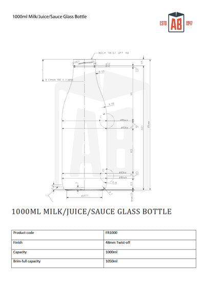 1000ml Glass Bottle