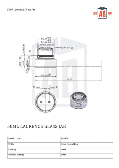 50ml Laurence Glass Jar