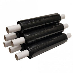 Black Cast Stretch Wrap Film Extended Core 500mm x 200m 25 Micron - Pack of 6